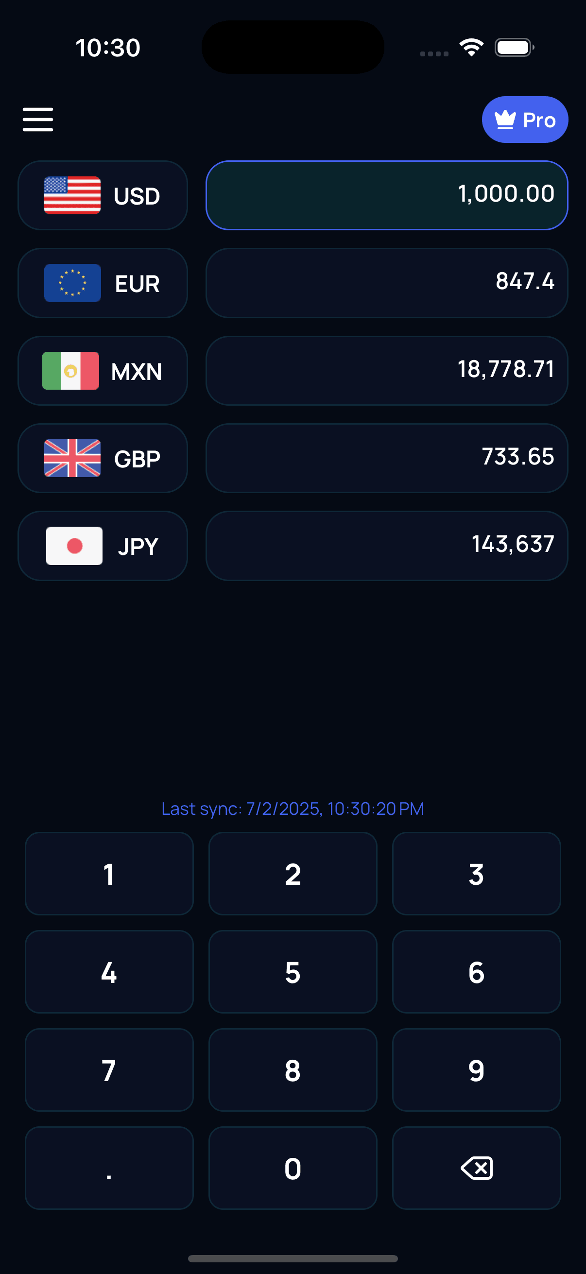 Curvio Currency Converter App Screenshot
